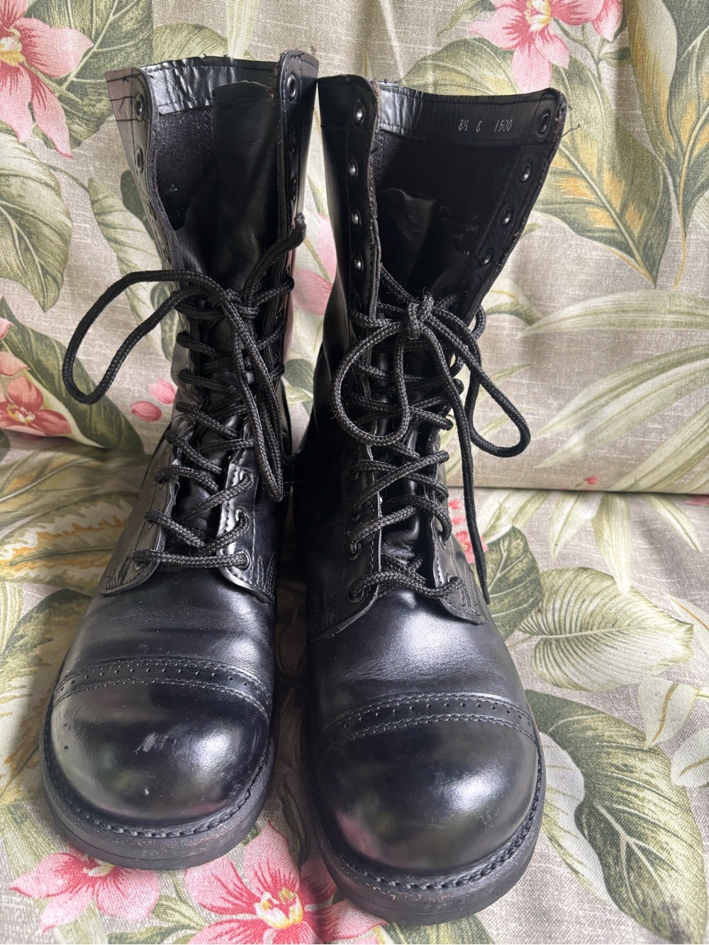 Corcoran boots Black Leather Lace-Up Combat Boots doc marten style jump boot
